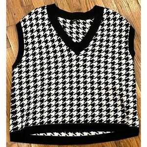 Talbots Women’s White and Black Tunic Style Short Sleeve Blouse Size 2x